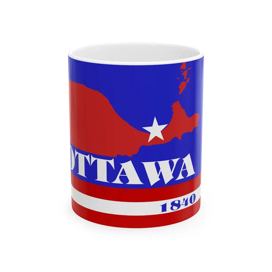 Flag of Ottawa County Ohio (United States) White Coffee Mug 11oz - Go Mug Yourself