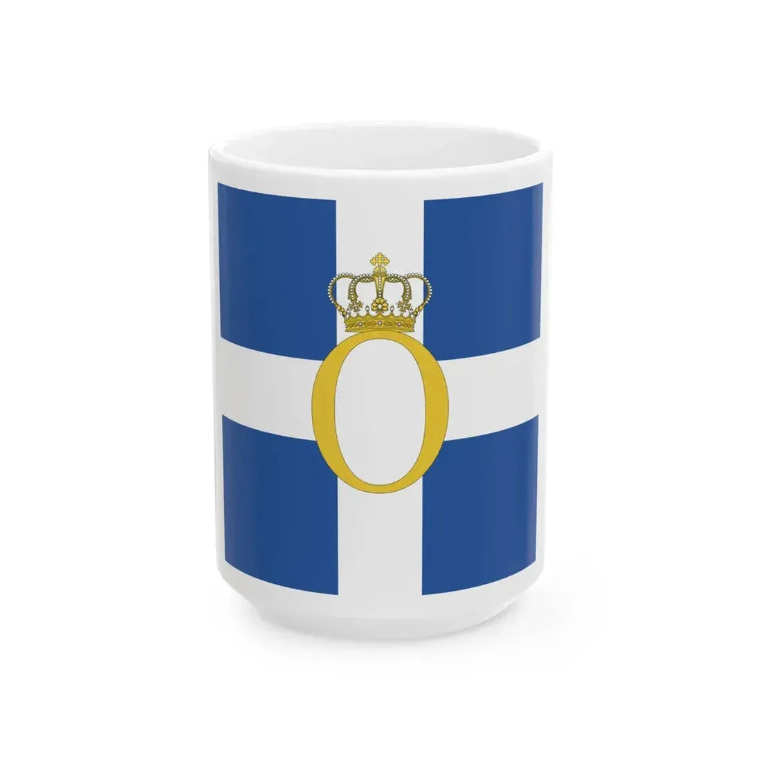 Flag of Otto of Greece (Greece) White Coffee Mug 15oz - Go Mug Yourself