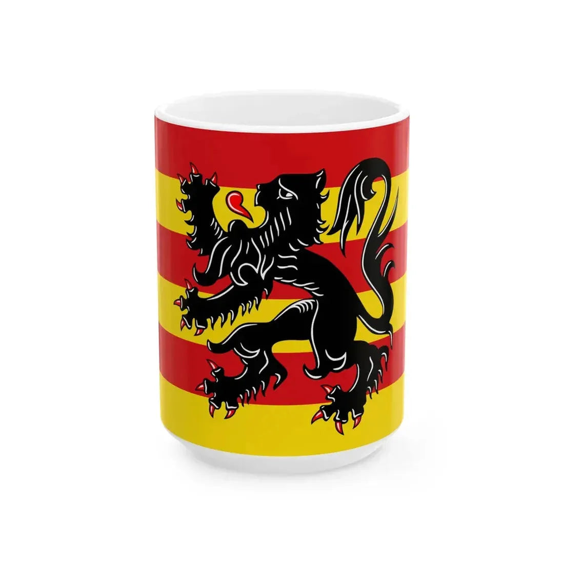Flag of Oudenaarde (Belgium) White Coffee Mug 15oz - Go Mug Yourself