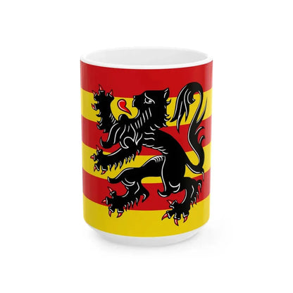 Flag of Oudenaarde (Belgium) White Coffee Mug 15oz - Go Mug Yourself
