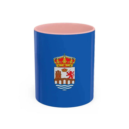 Flag of Ourense Spain - Accent Coffee Mug 11oz Pink - Go Mug Yourself