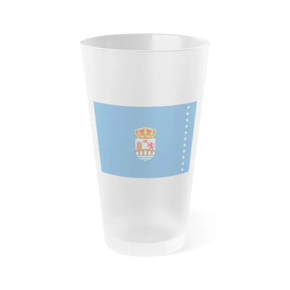 Flag of Ourense Spain - Frosted Pint Glass 16oz 16oz Frosted - Go Mug Yourself