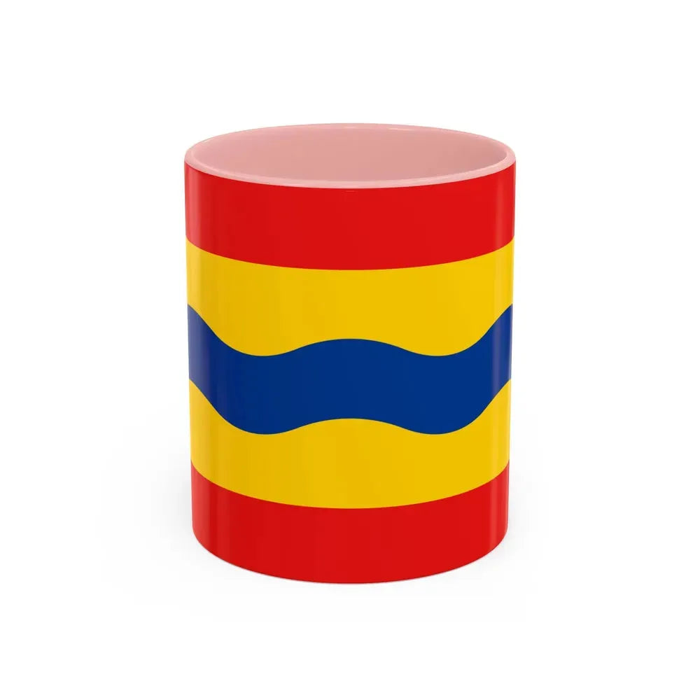 Flag of Overijssel Netherlands - Accent Coffee Mug 11oz Pink - Go Mug Yourself