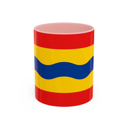 Flag of Overijssel Netherlands - Accent Coffee Mug 11oz Pink - Go Mug Yourself