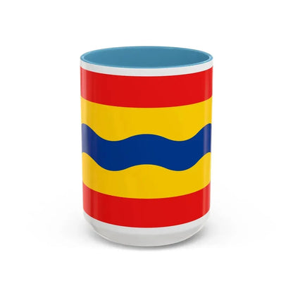 Flag of Overijssel Netherlands - Accent Coffee Mug 15oz Light Blue - Go Mug Yourself