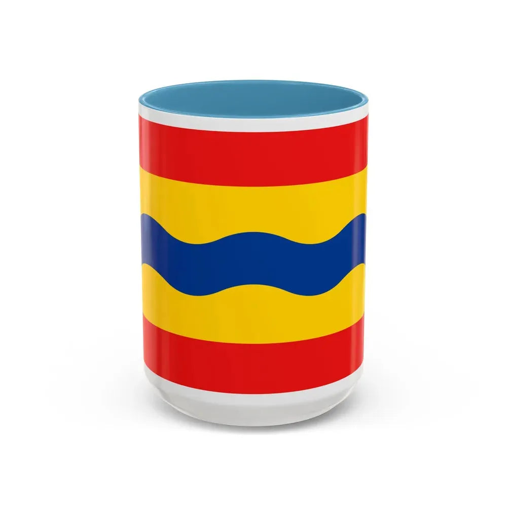 Flag of Overijssel Netherlands - Accent Coffee Mug 15oz Light Blue - Go Mug Yourself