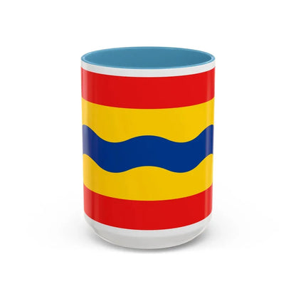 Flag of Overijssel Netherlands - Accent Coffee Mug 15oz Light Blue - Go Mug Yourself