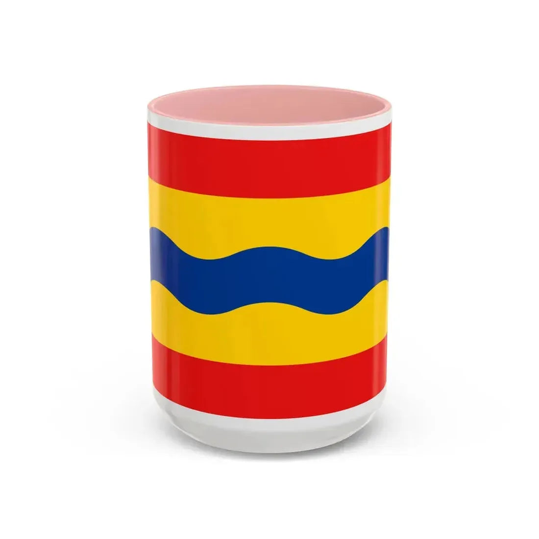 Flag of Overijssel Netherlands - Accent Coffee Mug 15oz Pink - Go Mug Yourself