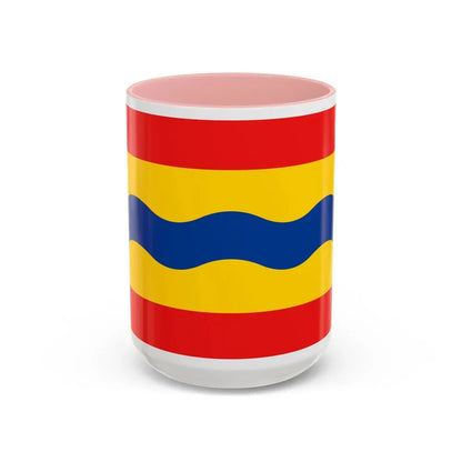 Flag of Overijssel Netherlands - Accent Coffee Mug 15oz Pink - Go Mug Yourself