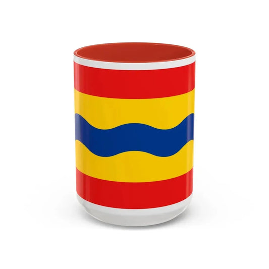 Flag of Overijssel Netherlands - Accent Coffee Mug 15oz Red - Go Mug Yourself