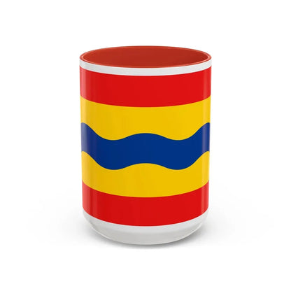 Flag of Overijssel Netherlands - Accent Coffee Mug 15oz Red - Go Mug Yourself