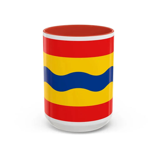 Flag of Overijssel Netherlands - Accent Coffee Mug 15oz Red - Go Mug Yourself