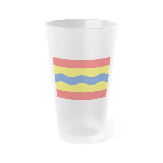 Flag of Overijssel Netherlands - Frosted Pint Glass 16oz 16oz Frosted - Go Mug Yourself