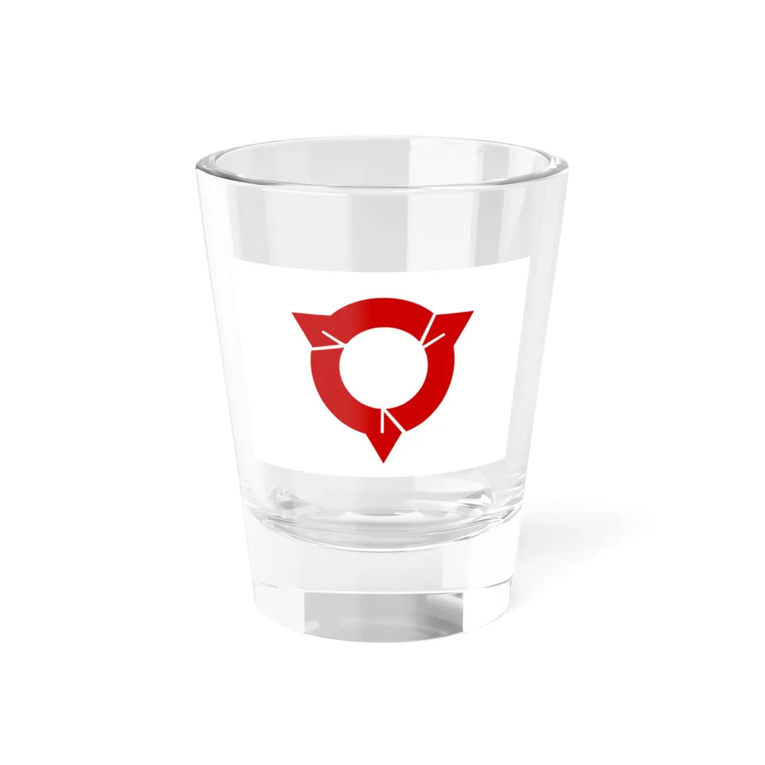 Flag of Owariasahi Aichi red version (Japan) Shot Glass 1.5oz 1.5oz - Go Mug Yourself