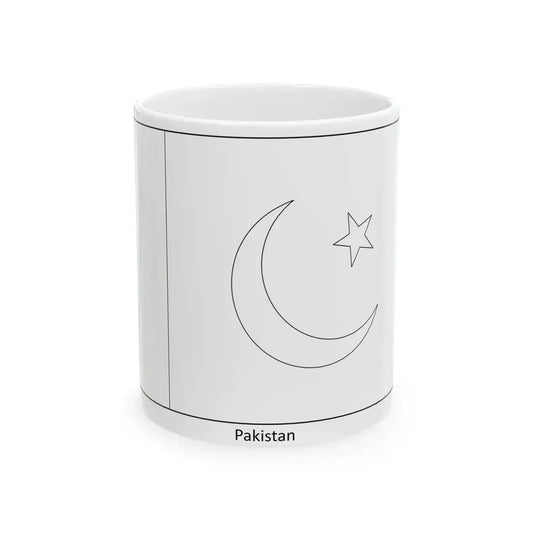 Flag of Pakistan colouring page (Pakistan) White Coffee Mug 11oz - Go Mug Yourself