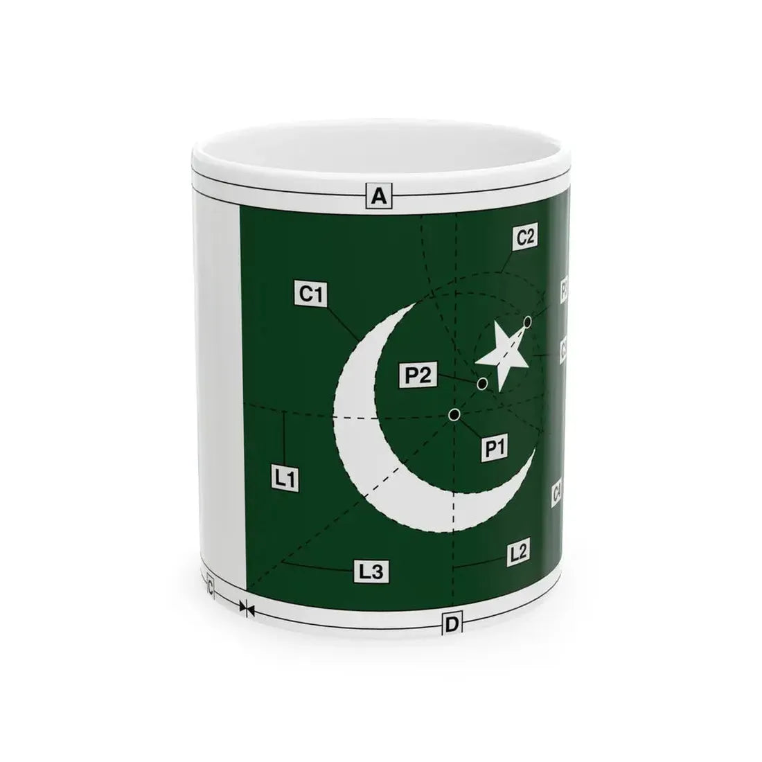 Flag of Pakistan Construction (Pakistan) White Coffee Mug 11oz - Go Mug Yourself