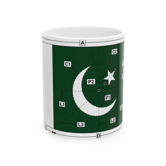 Flag of Pakistan Construction (Pakistan) White Coffee Mug 11oz - Go Mug Yourself