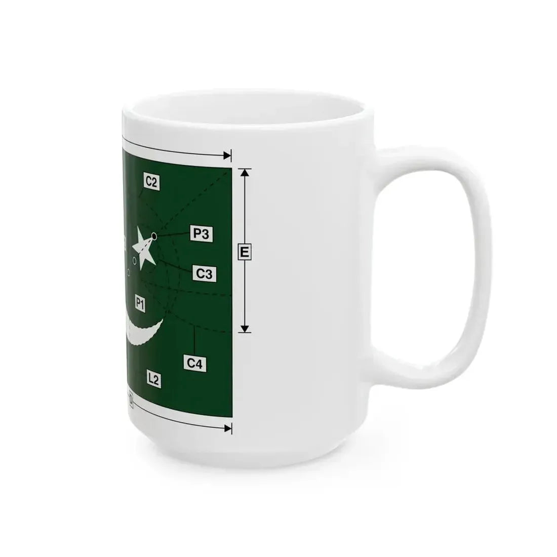 Flag of Pakistan Construction (Pakistan) White Coffee Mug - Go Mug Yourself