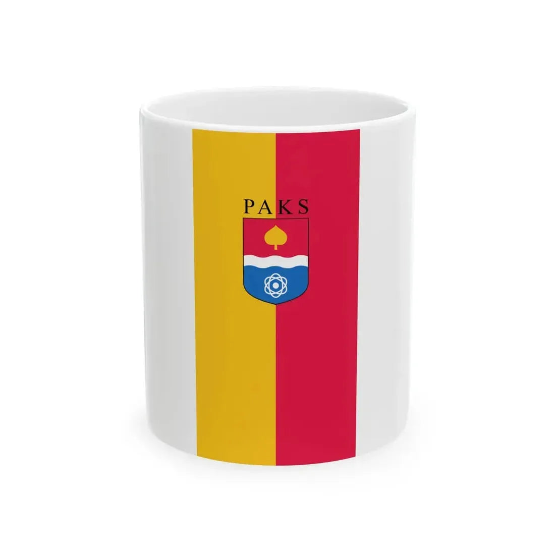 Flag of Paks vertical variant (Hungary) White Coffee Mug 11oz - Go Mug Yourself