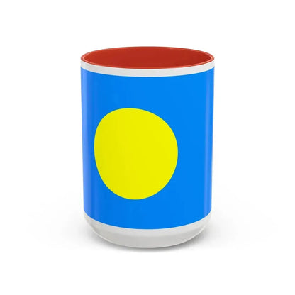 Flag of Palau Palau - Accent Coffee Mug 15oz Red - Go Mug Yourself