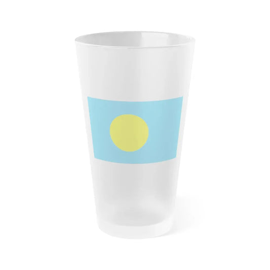 Flag of Palau Palau - Frosted Pint Glass 16oz 16oz Frosted - Go Mug Yourself