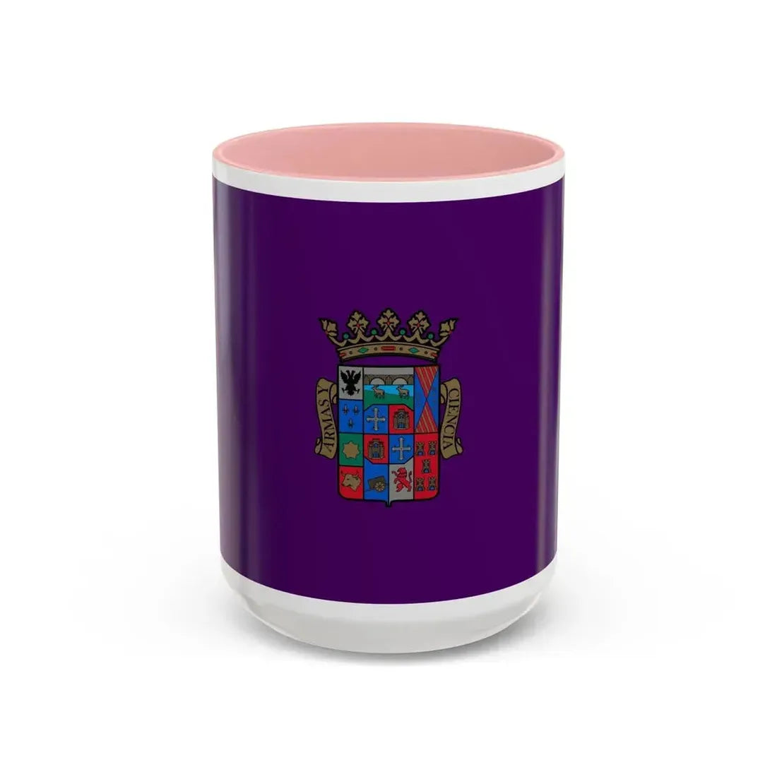 Flag of Palencia Spain - Accent Coffee Mug 15oz Pink - Go Mug Yourself