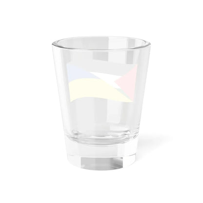 Flag of Palestine and Ukraine with waves (Palestine) Shot Glass 1.5oz - Go Mug Yourself