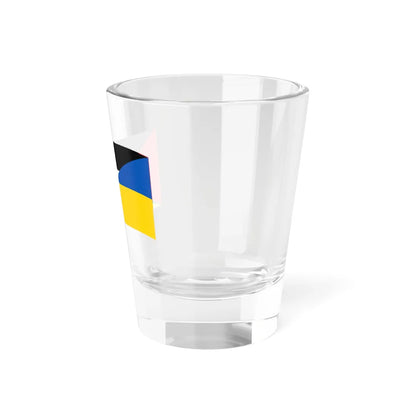 Flag of Palestine and Ukraine with waves (Palestine) Shot Glass 1.5oz - Go Mug Yourself