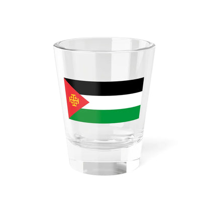 Flag of Palestine with the Kingdom of Jerusalem Cross 2 (Palestine) Shot Glass 1.5oz 1.5oz - Go Mug Yourself