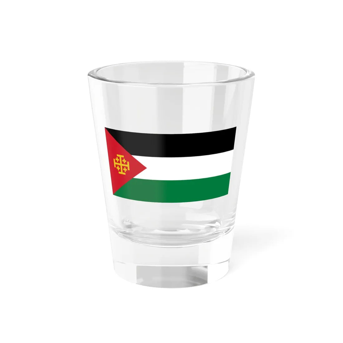Flag of Palestine with the Kingdom of Jerusalem Cross 3 (Palestine) Shot Glass 1.5oz 1.5oz - Go Mug Yourself
