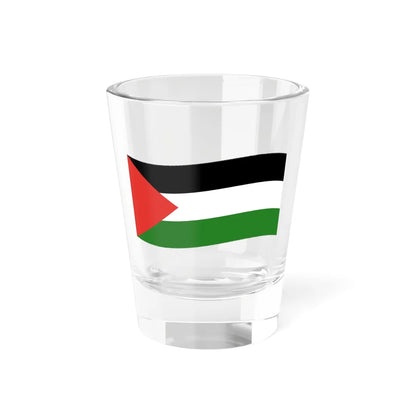 Flag of Palestine with waves (Palestine) Shot Glass 1.5oz 1.5oz - Go Mug Yourself