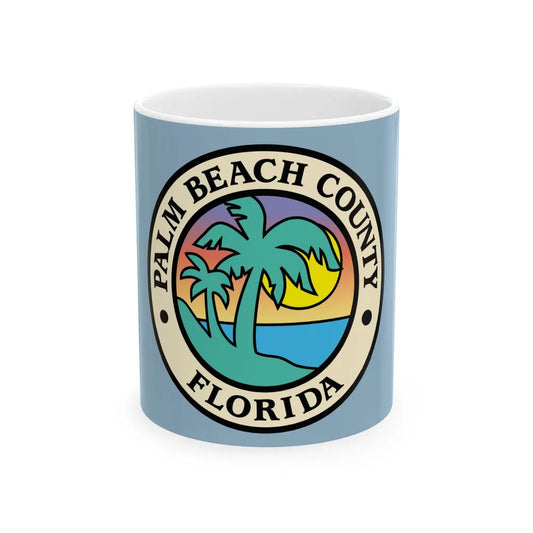 Flag of Palm Beach County Florida (United States) White Coffee Mug 11oz - Go Mug Yourself