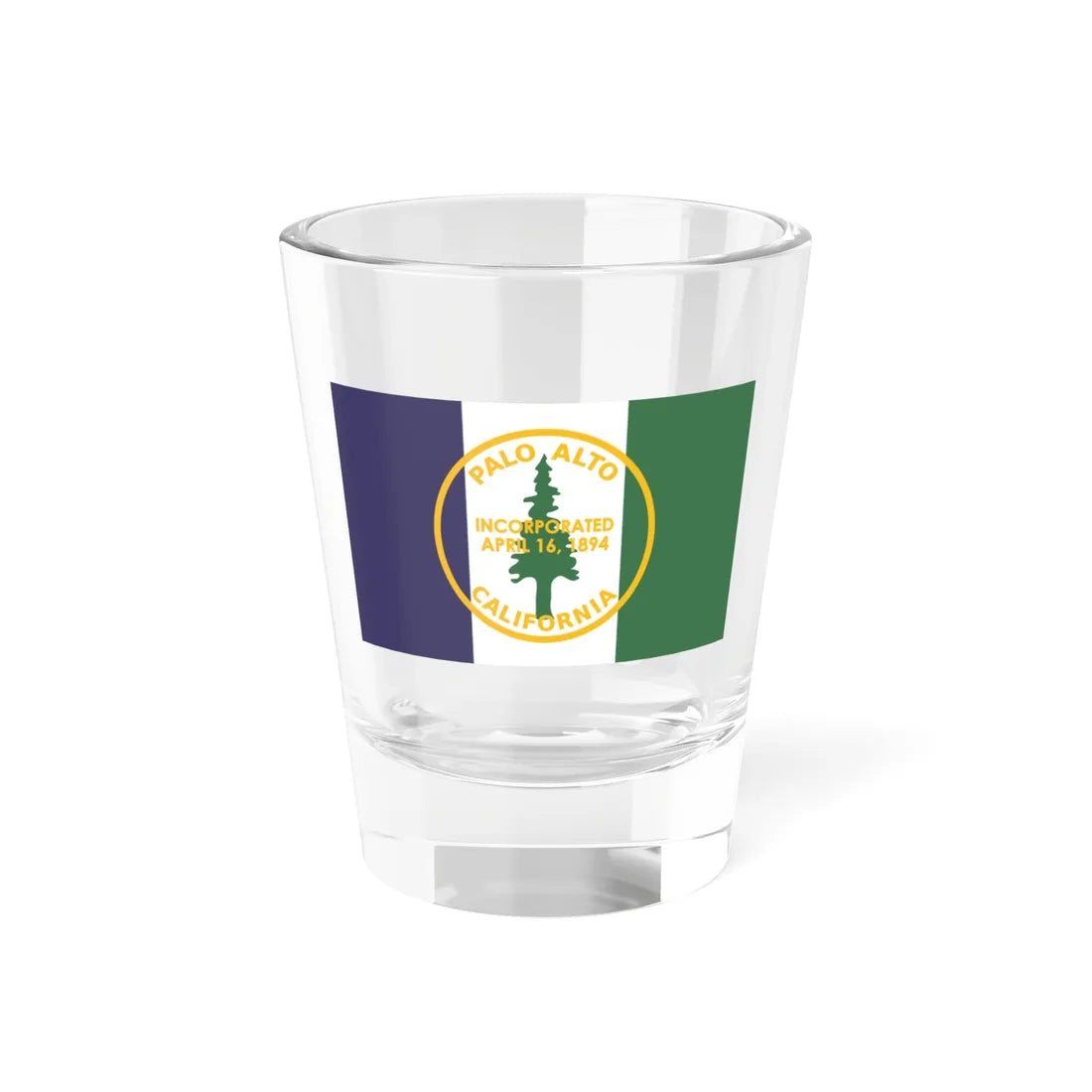 Flag of Palo Alto California (United States) Shot Glass 1.5oz 1.5oz - Go Mug Yourself