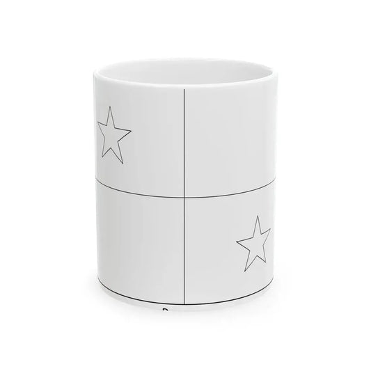Flag of Panama colouring page (Panama) White Coffee Mug 11oz - Go Mug Yourself
