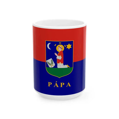 Flag of Papa (Hungary) White Coffee Mug 15oz - Go Mug Yourself