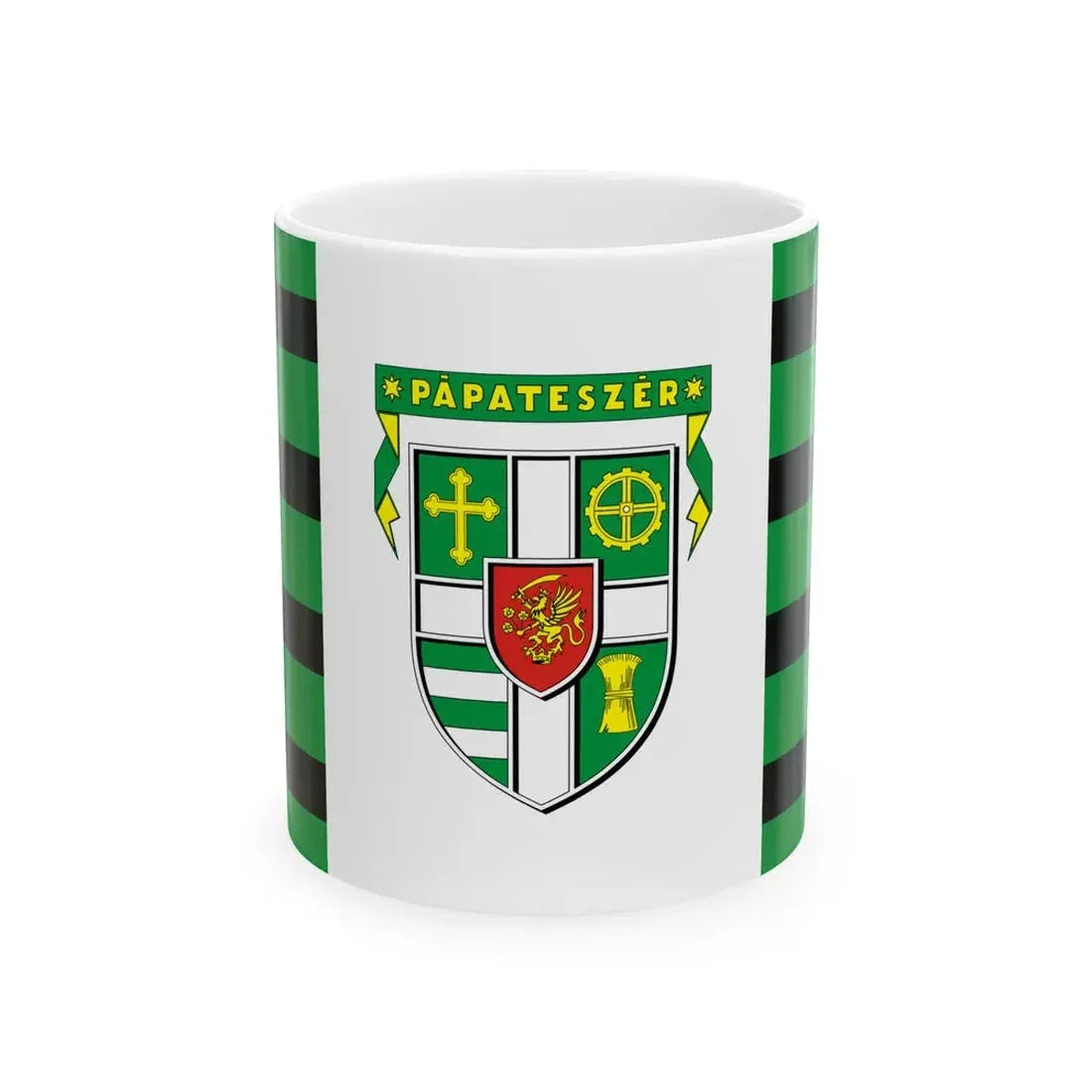 Flag of Papateszer (Hungary) White Coffee Mug 11oz - Go Mug Yourself