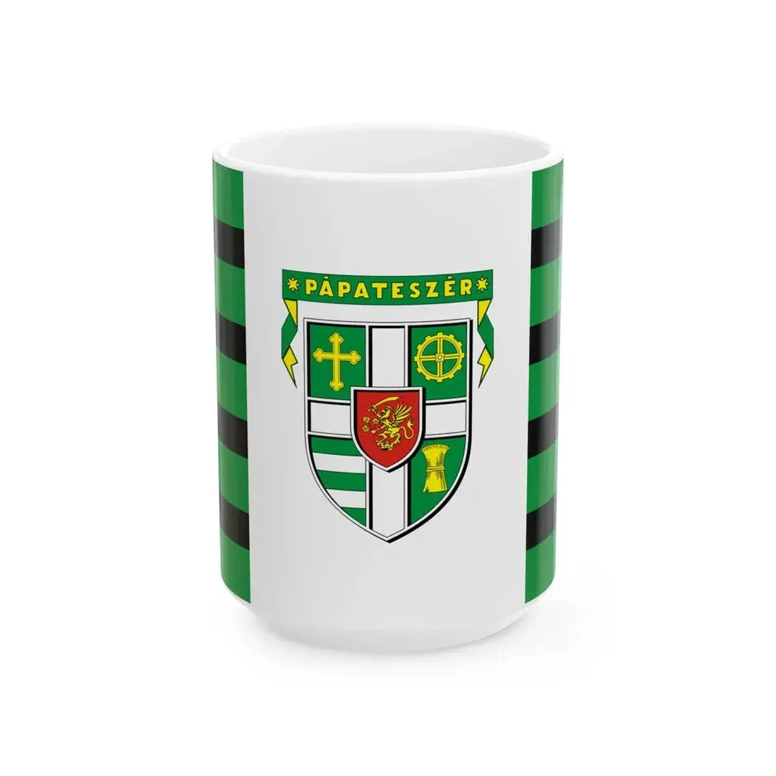 Flag of Papateszer (Hungary) White Coffee Mug 15oz - Go Mug Yourself