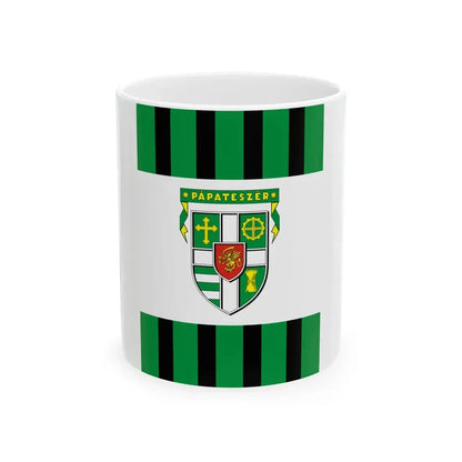 Flag of Papateszer vertical (Hungary) White Coffee Mug 11oz - Go Mug Yourself
