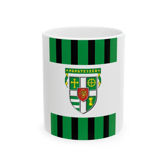 Flag of Papateszer vertical (Hungary) White Coffee Mug 11oz - Go Mug Yourself