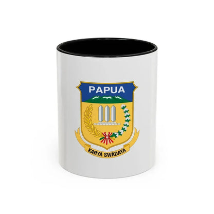 Flag of Papua Indonesia - Accent Coffee Mug 11oz Black - Go Mug Yourself