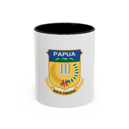 Flag of Papua Indonesia - Accent Coffee Mug 11oz Black - Go Mug Yourself