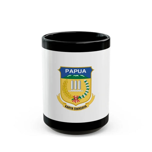 Flag of Papua Indonesia - Black Coffee Mug 15oz - Go Mug Yourself