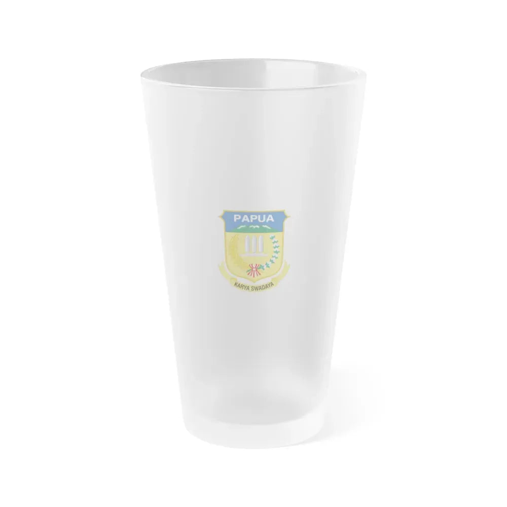 Flag of Papua Indonesia - Frosted Pint Glass 16oz 16oz Frosted - Go Mug Yourself
