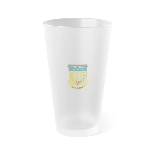 Flag of Papua Indonesia - Frosted Pint Glass 16oz 16oz Frosted - Go Mug Yourself
