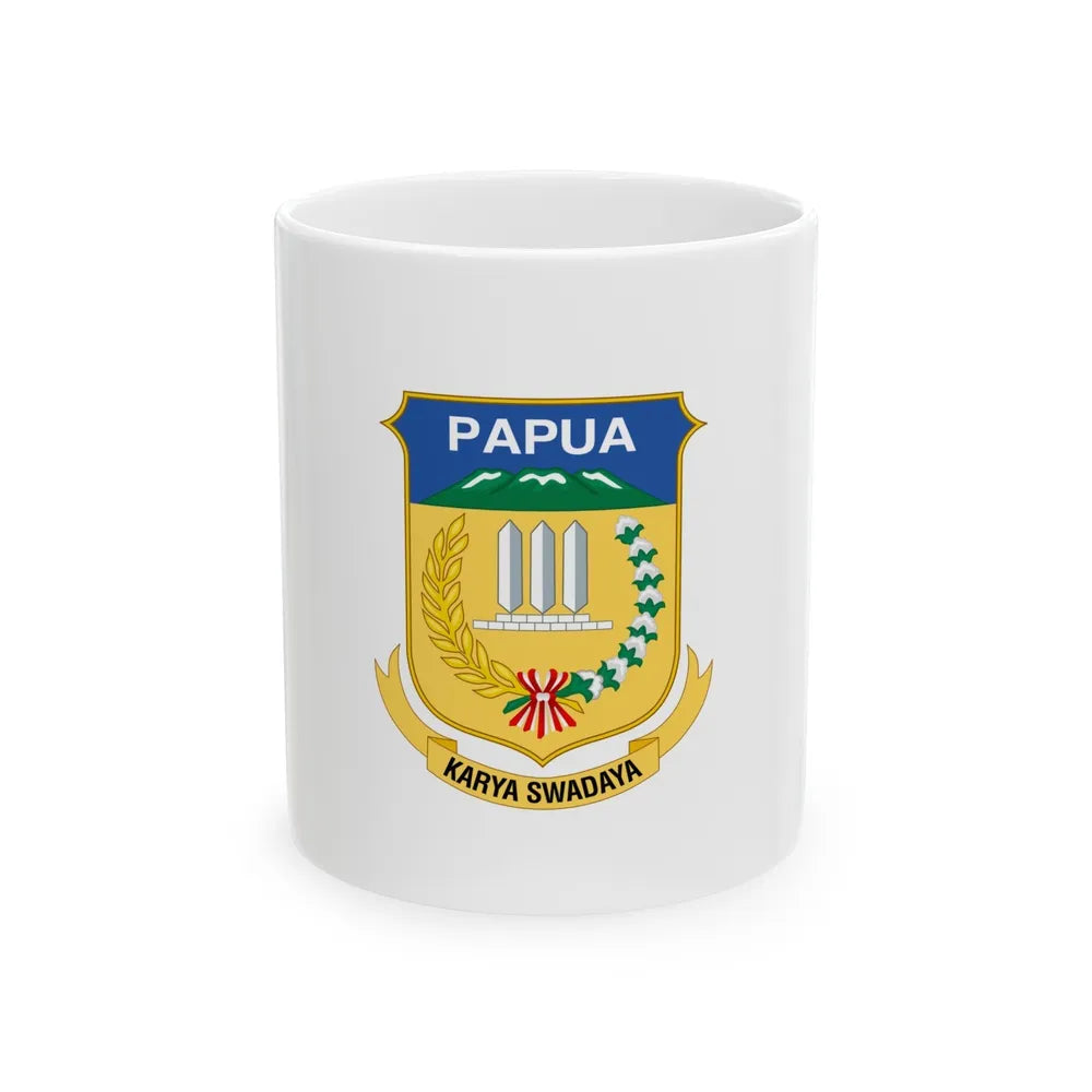 Flag of Papua Indonesia - White Coffee Mug-11oz-Go Mug Yourself