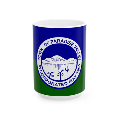 Flag of Paradise Valley Arizona (United States) White Coffee Mug 15oz - Go Mug Yourself