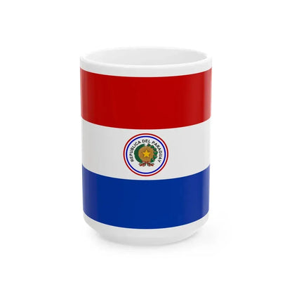Flag of Paraguay 1954-1988 3-2 (Paraguay) White Coffee Mug 15oz - Go Mug Yourself
