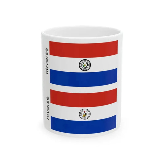 Flag of Paraguay both sides (Paraguay) White Coffee Mug 11oz - Go Mug Yourself