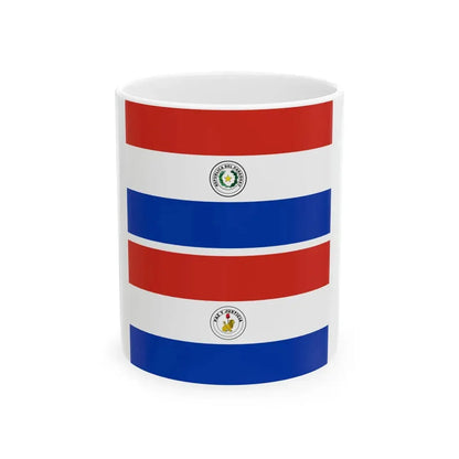Flag of Paraguay obverse  reverse (Paraguay) White Coffee Mug 11oz - Go Mug Yourself