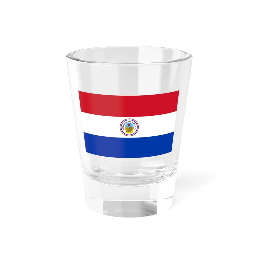 Flag of Paraguay reverse 1988-1990 (Paraguay) Shot Glass 1.5oz 1.5oz - Go Mug Yourself